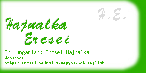 hajnalka ercsei business card